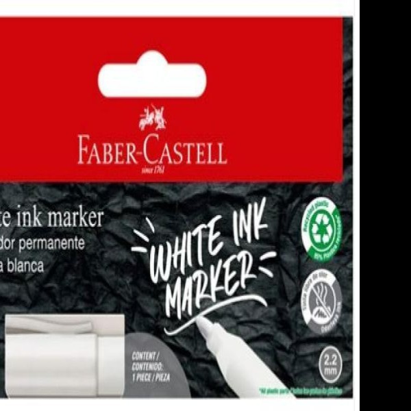 MARCADOR PERM. DELGADO 2.2 MM PLAST. FABER BLANCO 76